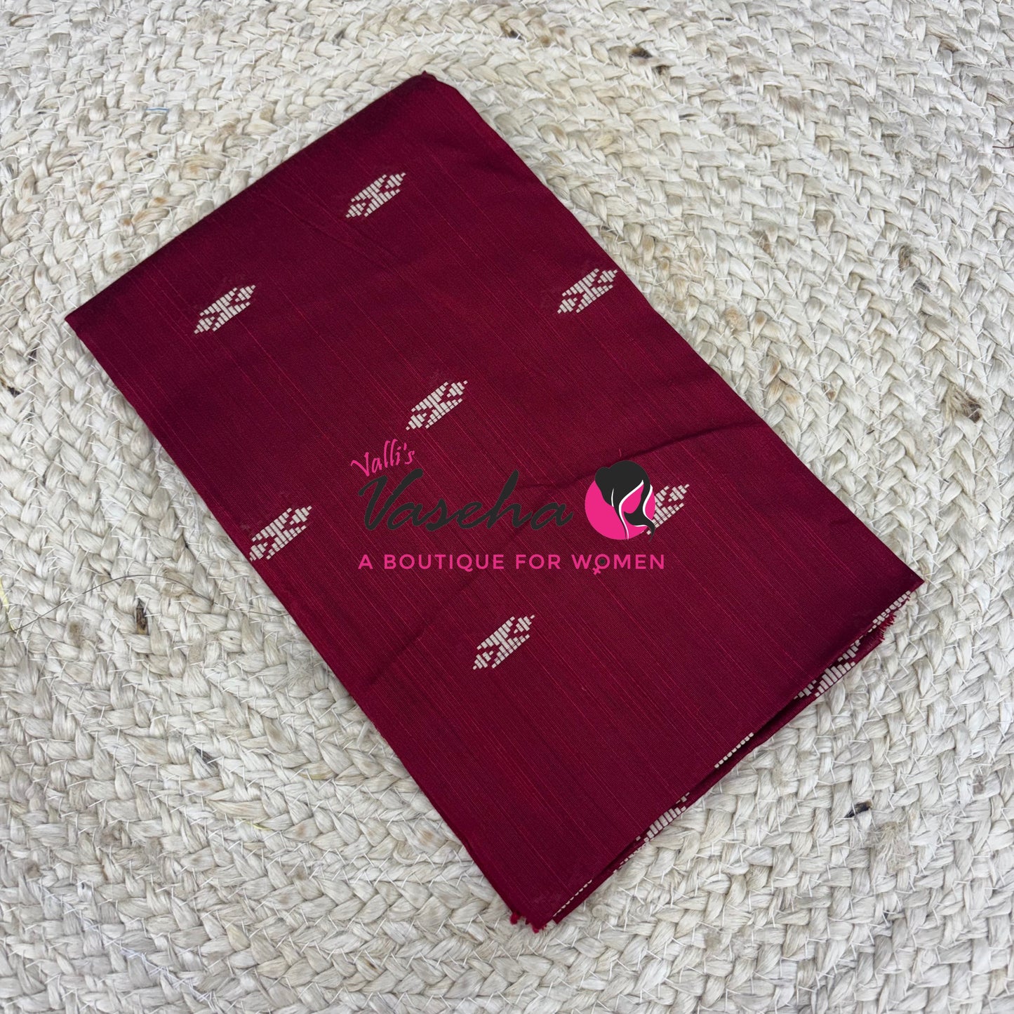 Blouse Bit - Semi Raw Silk - Thread Butta Design - 1mtr - VVBB001