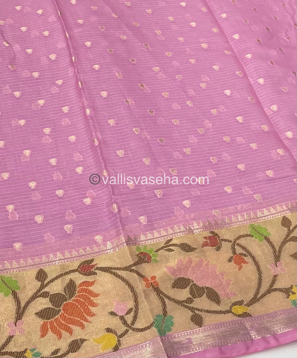 Kota Saree - Paithani Border - Light Lavender with Pink - VVKPS001