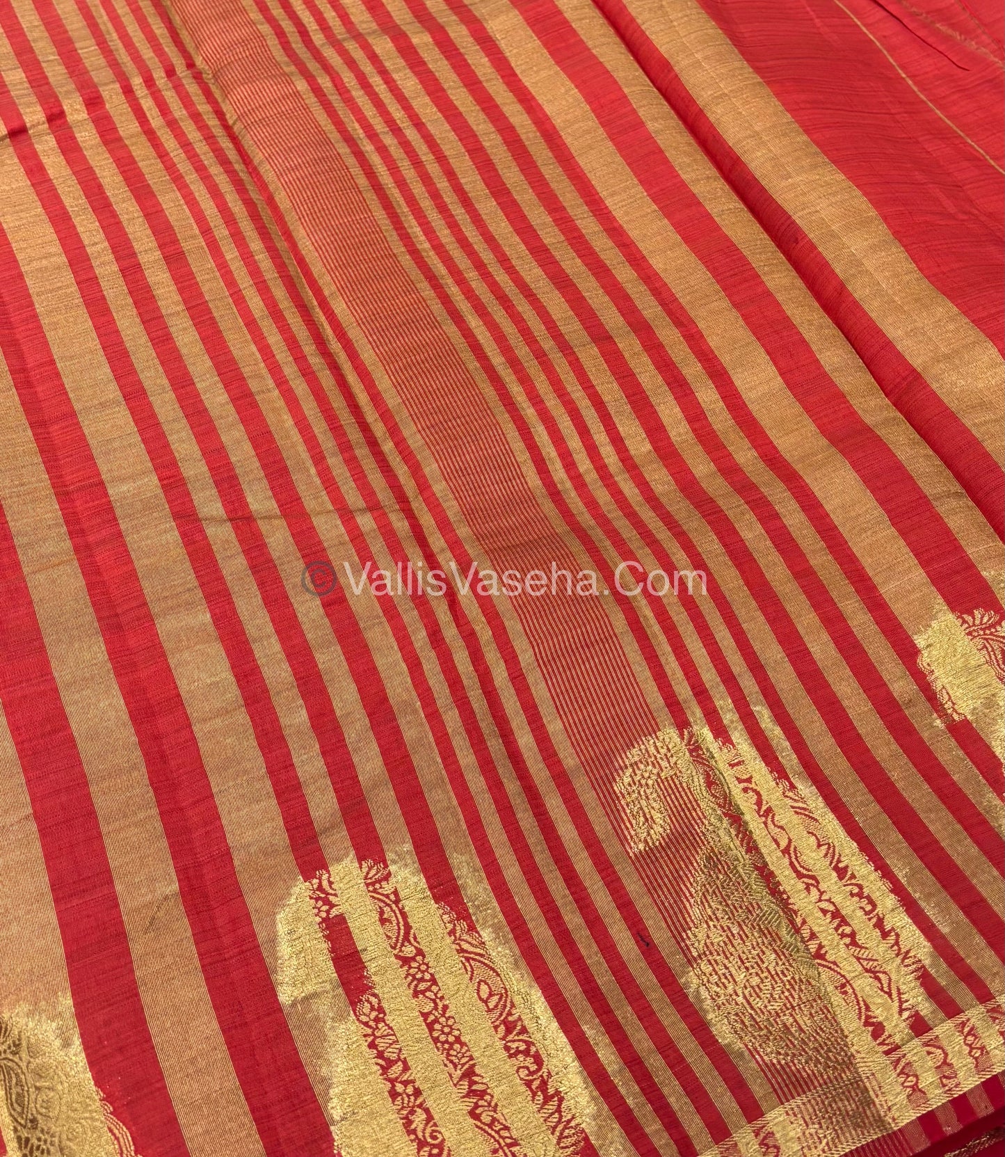 Semi Tussar Silk - Small Mango - Red Shade - VVSTS002
