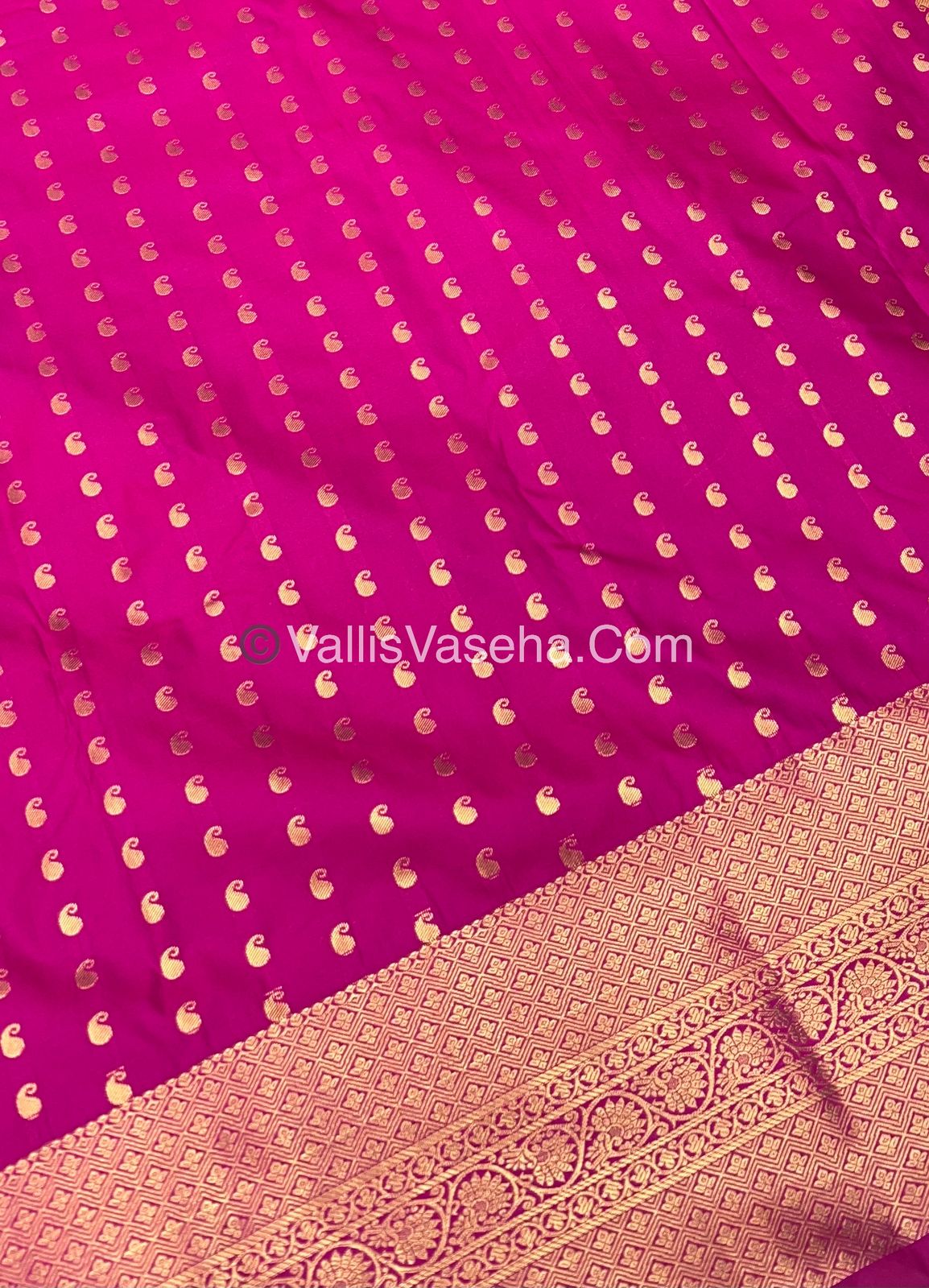 Semi Kanchipuram Silk - Dark Pink Shade - VVSKS002