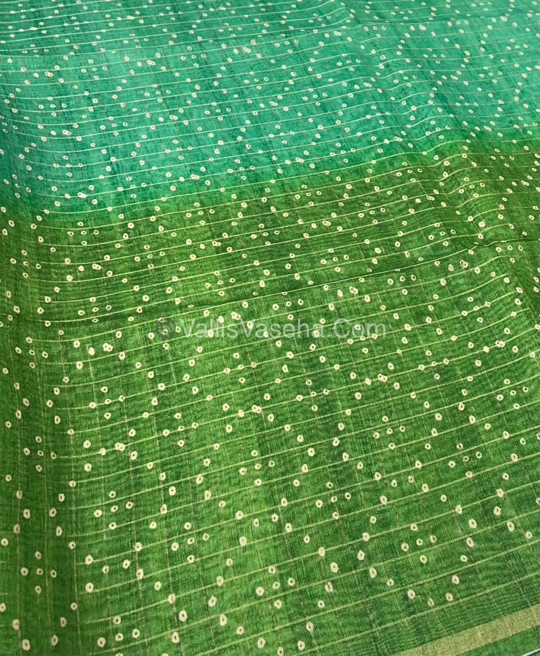 Semi Chanderi Saree - Fusion Of Bandhini & Madhubani- VVSCS002