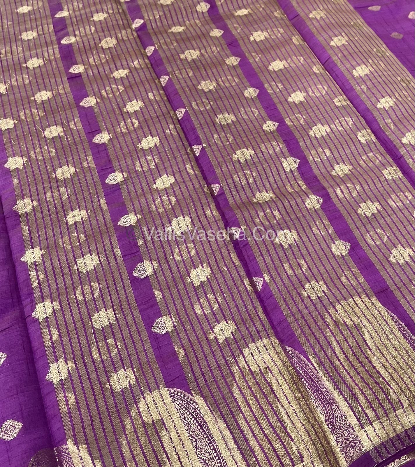 Semi Tussar Silk Saree - Purple Green shade - VVSTS010