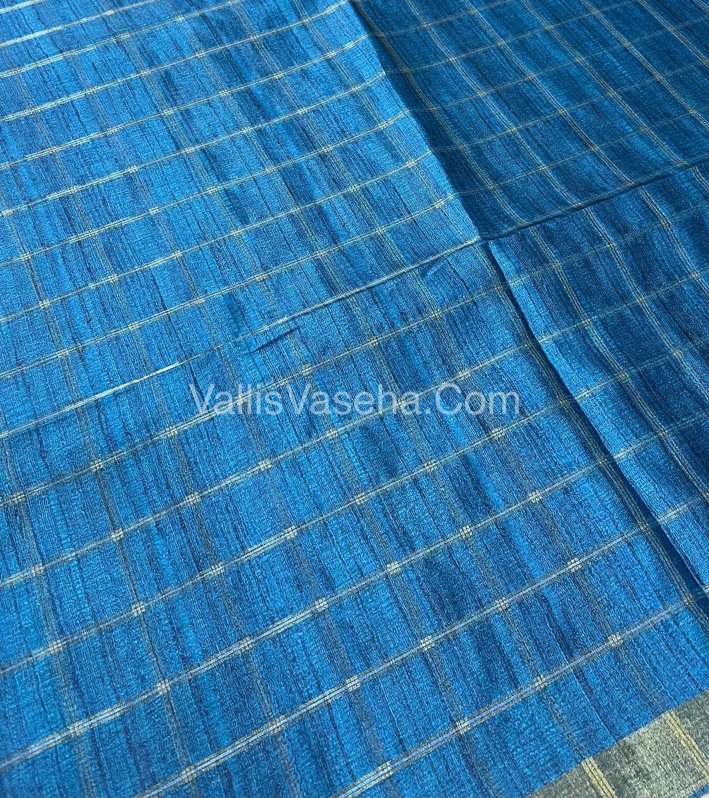 Semi Chanderi Saree - checks pattern - VVSCS004