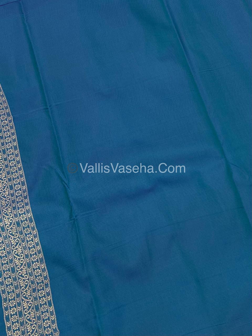 Semi Soft Silk - Border less - Blue Shade -VVSSS034