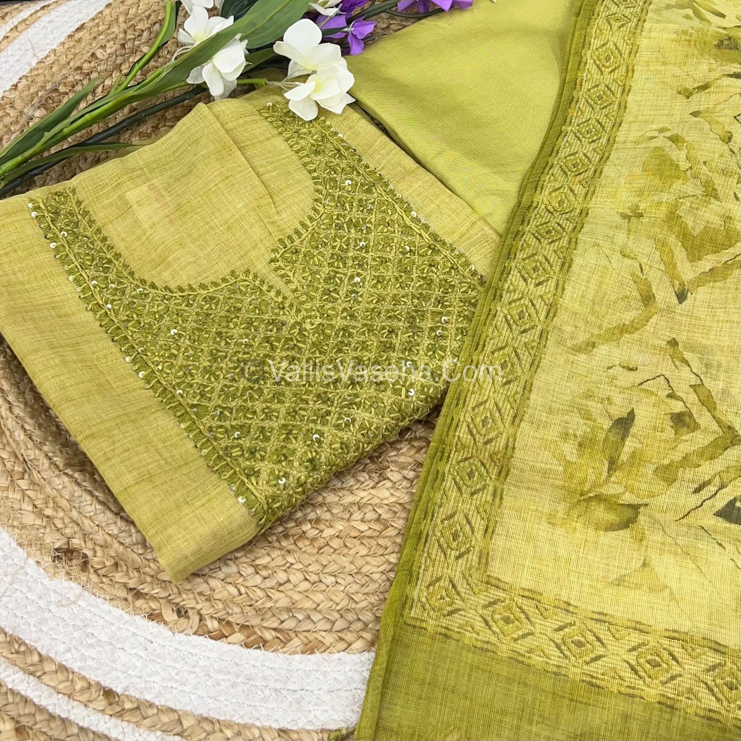 Tissue Linen Salwar Material | VVUSM007