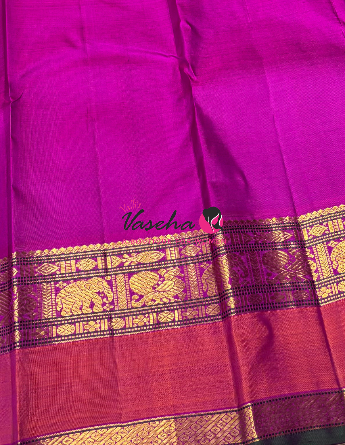Pure Kanchipuram Silk Saree - Purple & Pink Combo - VVPS071