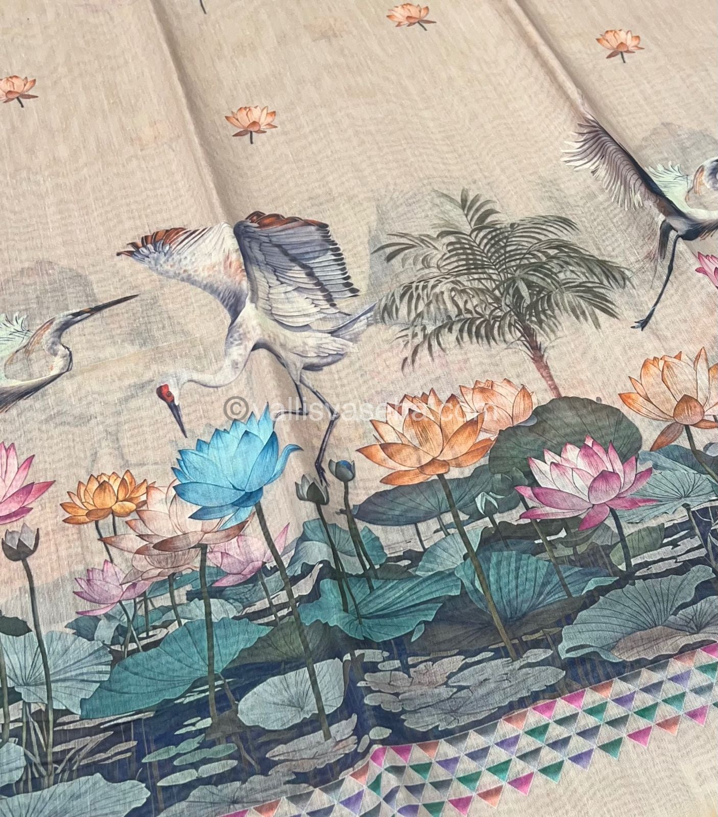 Semi Chanderi Saree - Digital Printed - VVSCD001