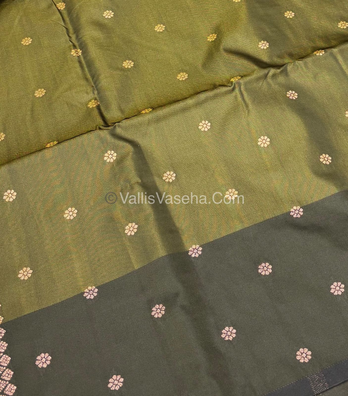 Semi Soft Silk - Dual Tone Shade With Light Green Combo -VVSSS027