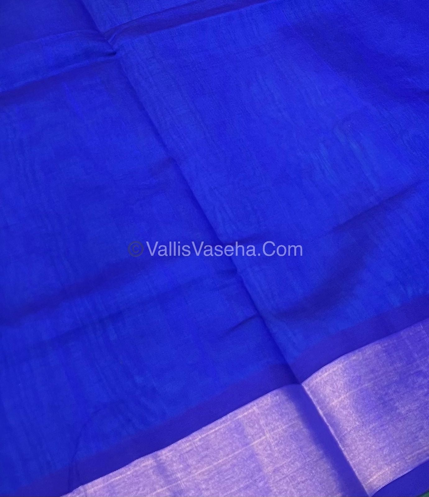 Semi Silk Cotton Saree - Green & Blue Combo - VVSSC001