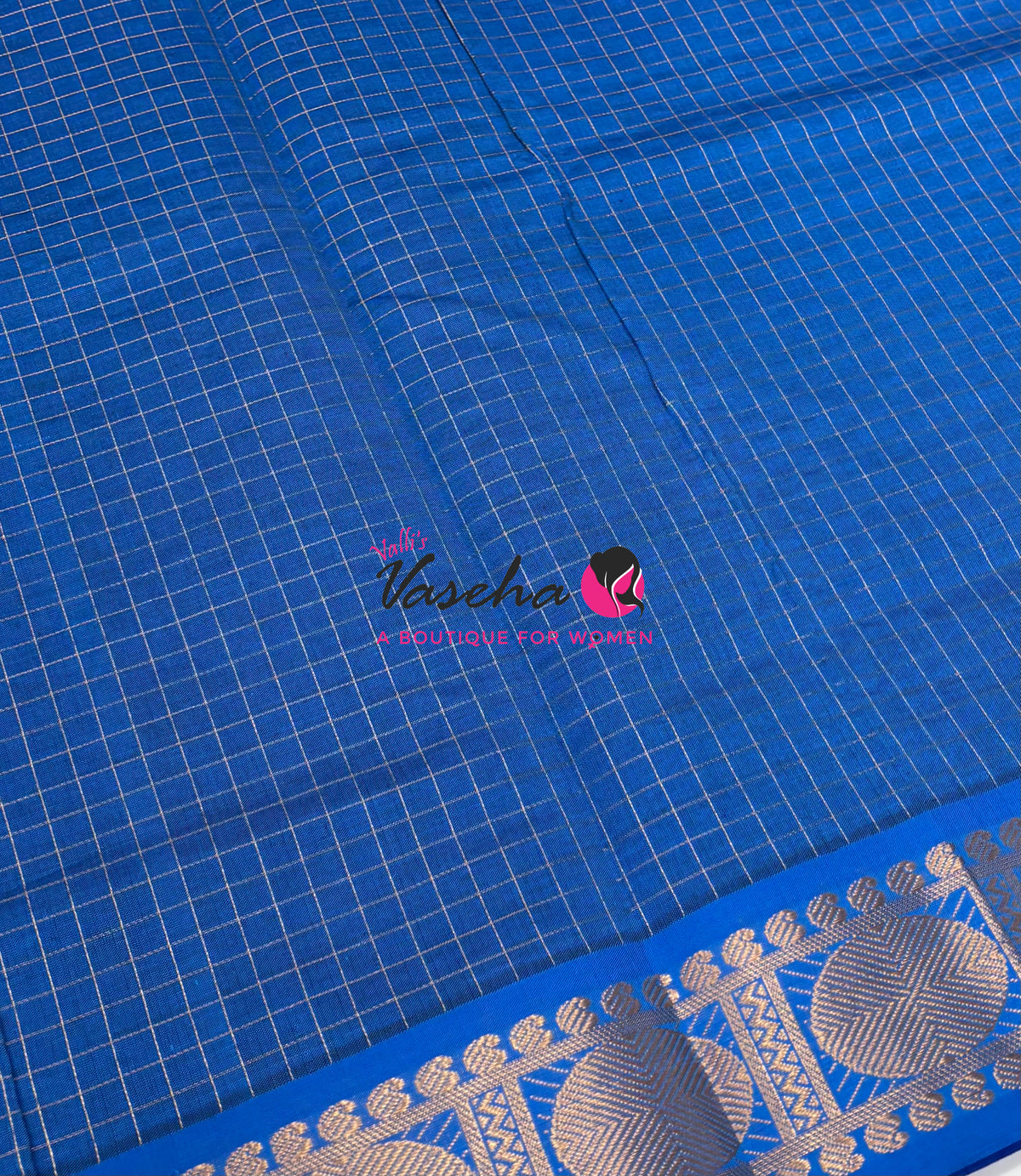 Semi Silk Cotton Saree - Checks Pattern - VVSSC019