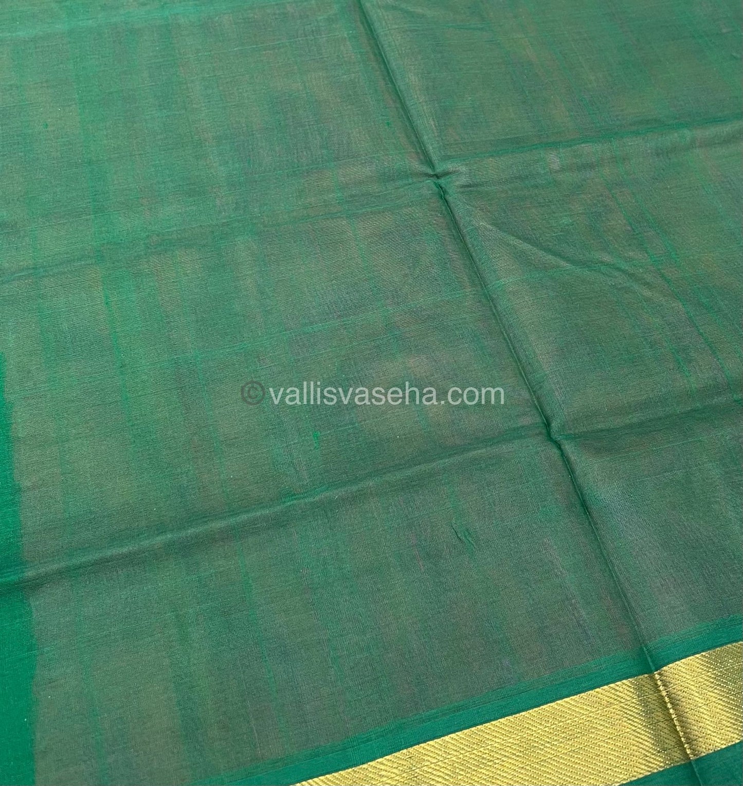 Pure Silk Cotton Sarees - Pink With Green - VVPSC003