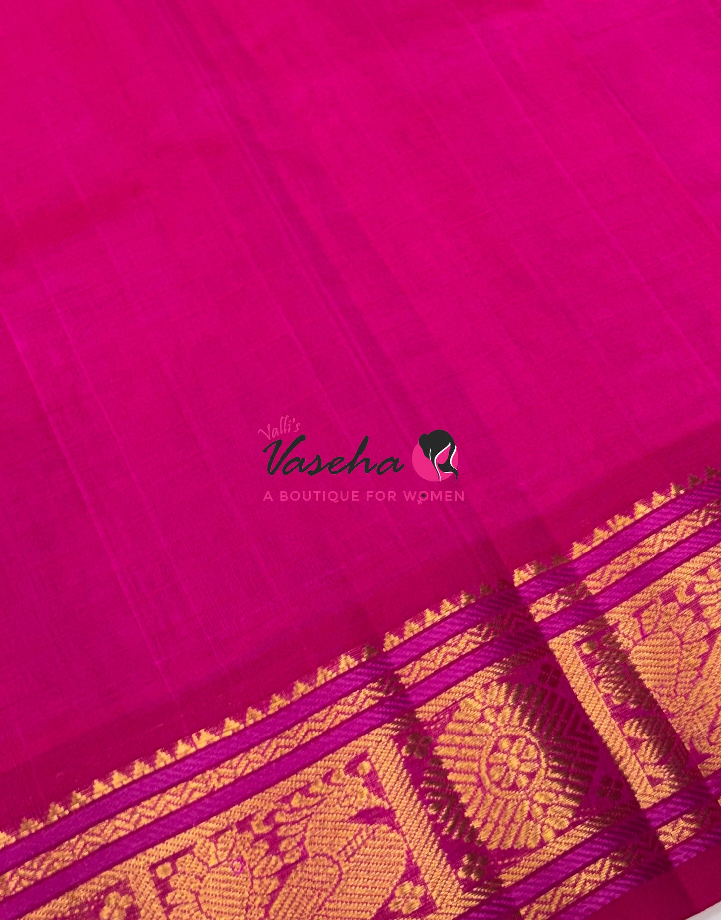 Pure Silk Cotton Saree - Pink With Pink - Lakshadeepam Design - VVPLD001