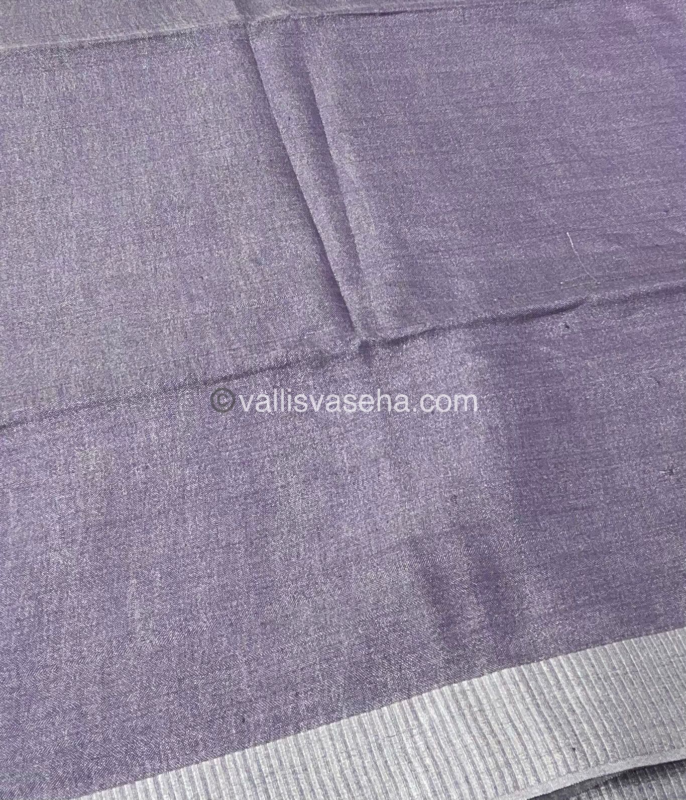 Tissue Linen Saree - Lavendar Shade - VVTLS001