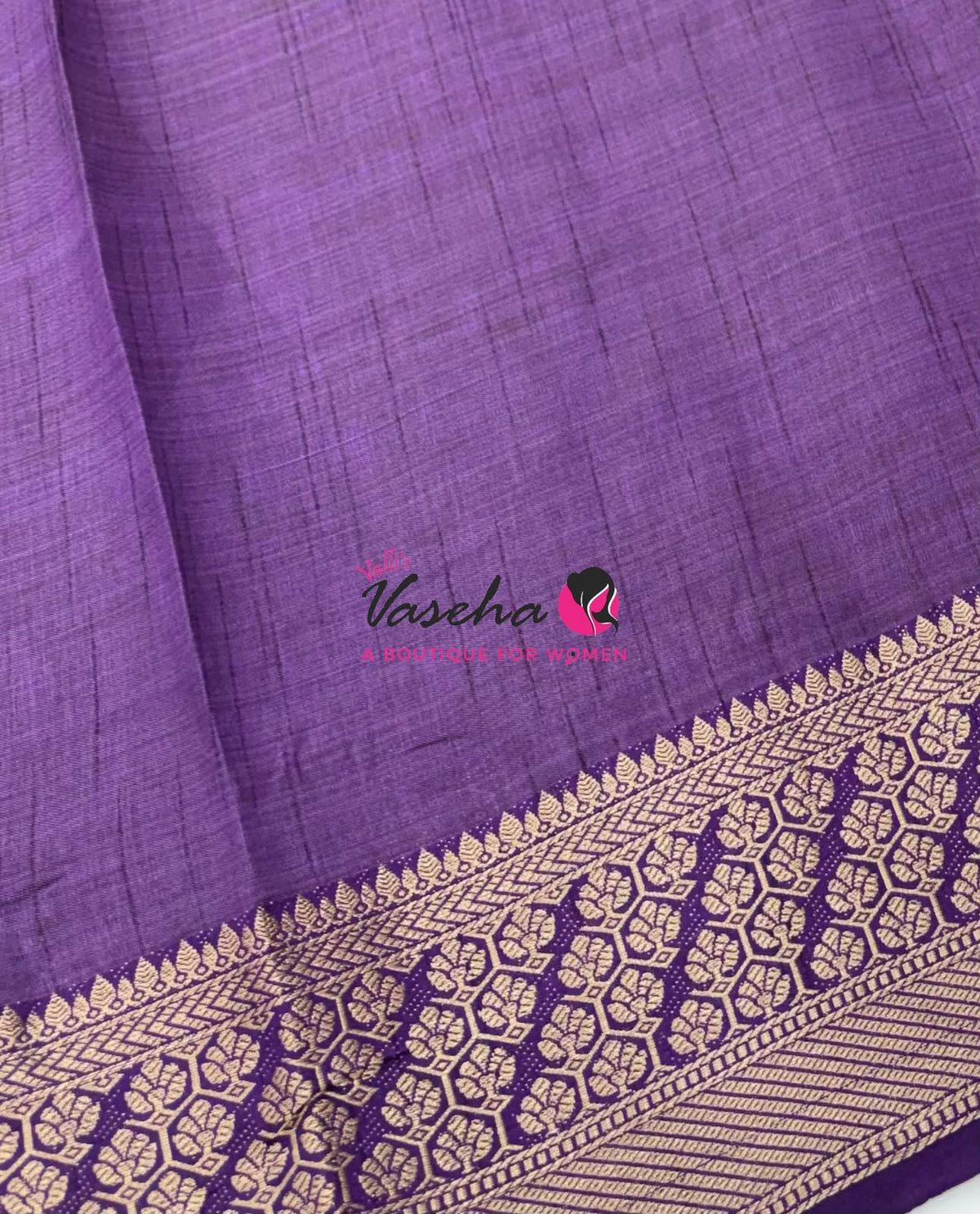 Semi Tussar Silk - Grand Pallu - Purple Shade - VVSTS071