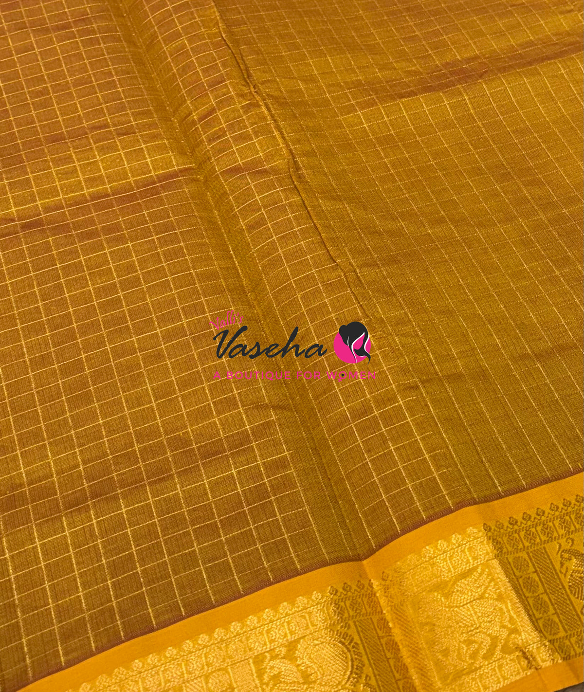 Semi Silk Cotton Saree - Checks Pattern - VVSSC019