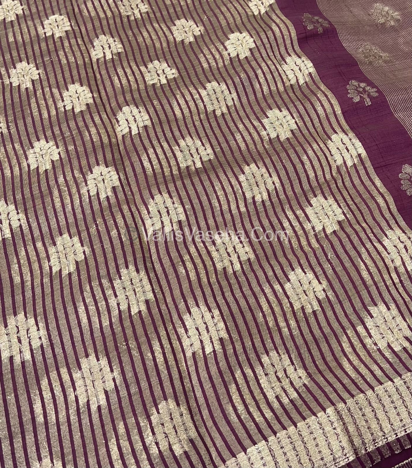 Semi Tussar Silk Saree - Wine Shade - VVSTS009