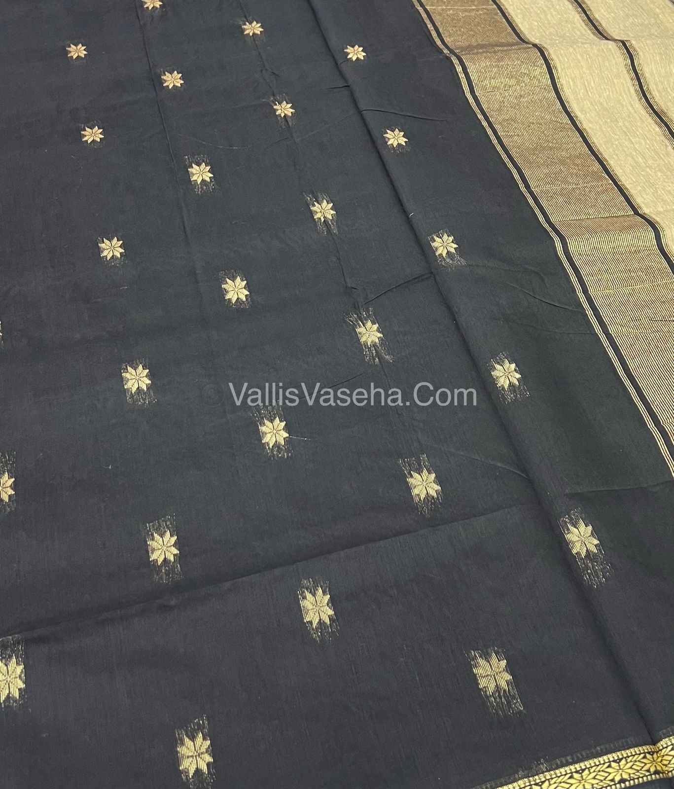 Semi Maheshwari Silk Cotton Saree - VVMSC002
