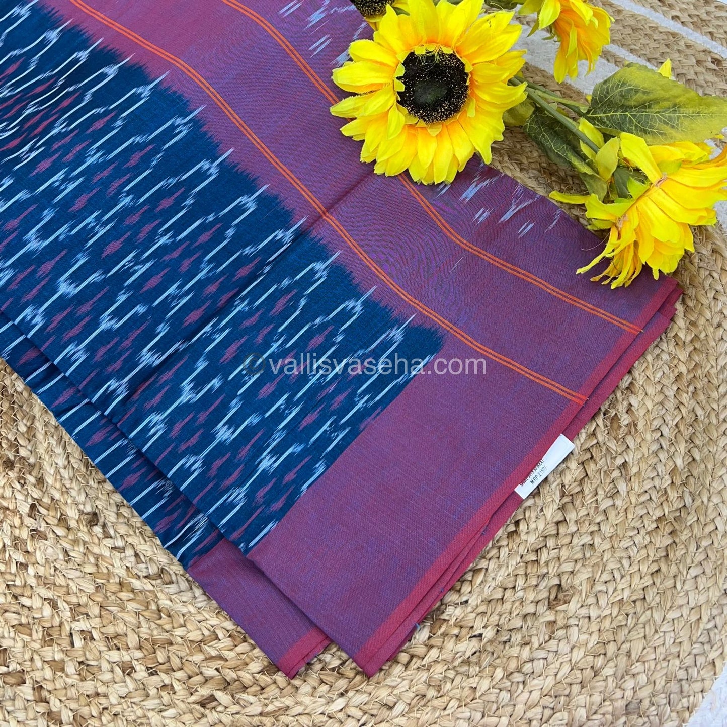 Ikkat Mercerised Cotton Saree - VVIKS001
