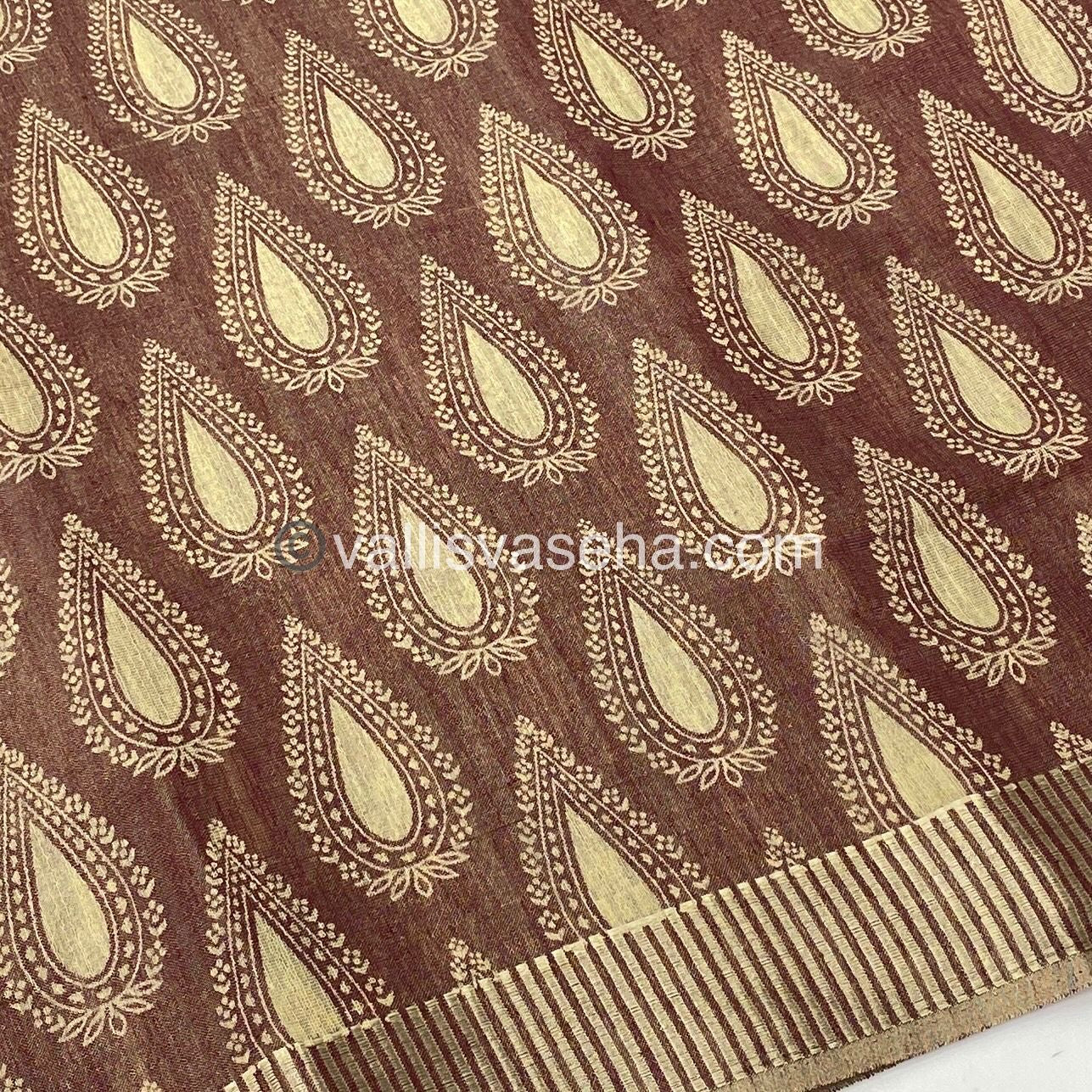 Semi Tussar Silk - Meroonish Wine Shade - VVSTS006