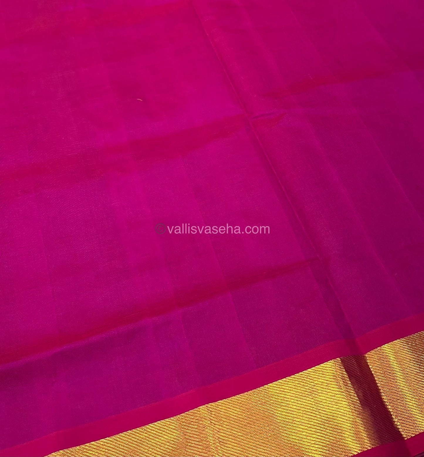 Pure Silk Cotton Sarees - Double Tone Blue With Pink - VVPSC003