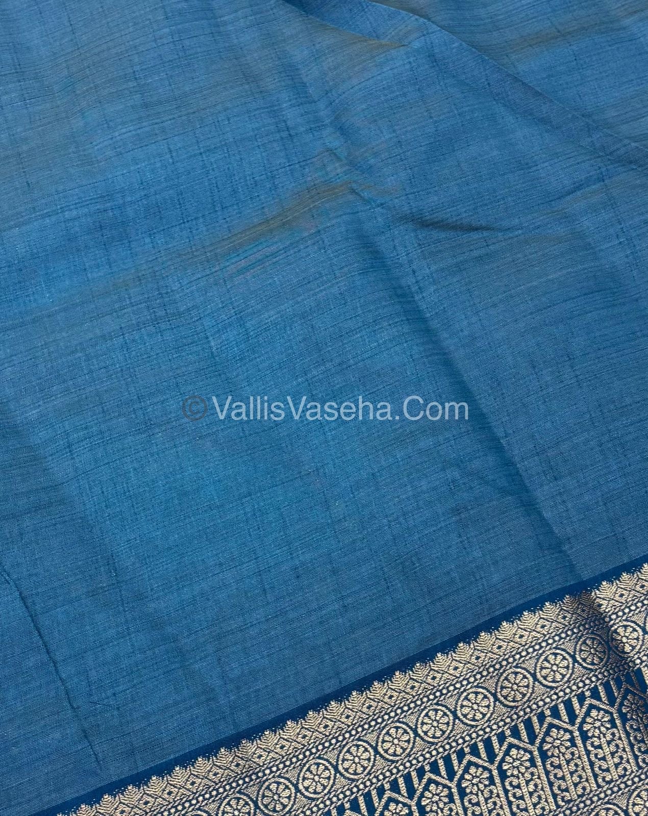 Semi Tussar Silk - Grand Pallu - Ramar Blue Shade - VVSTS031