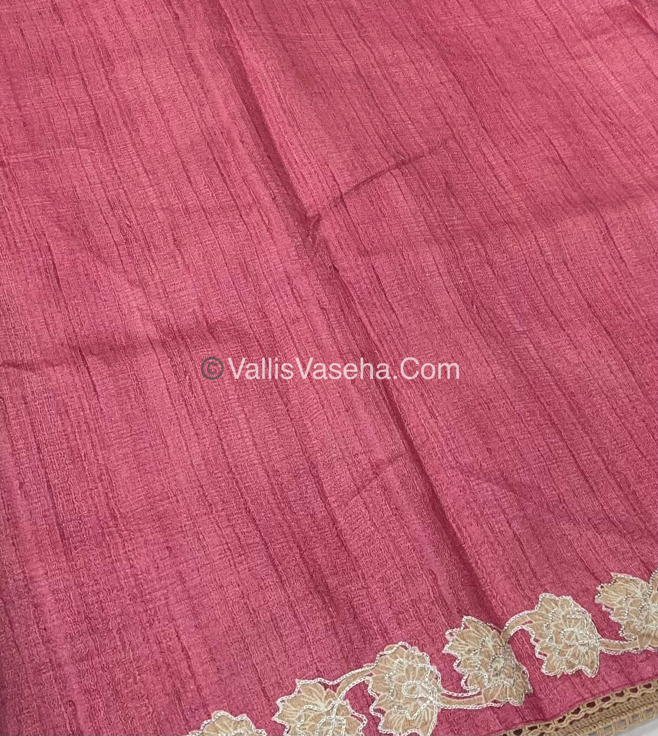 Semi Raw Silk with embroidery work - VVSRS001