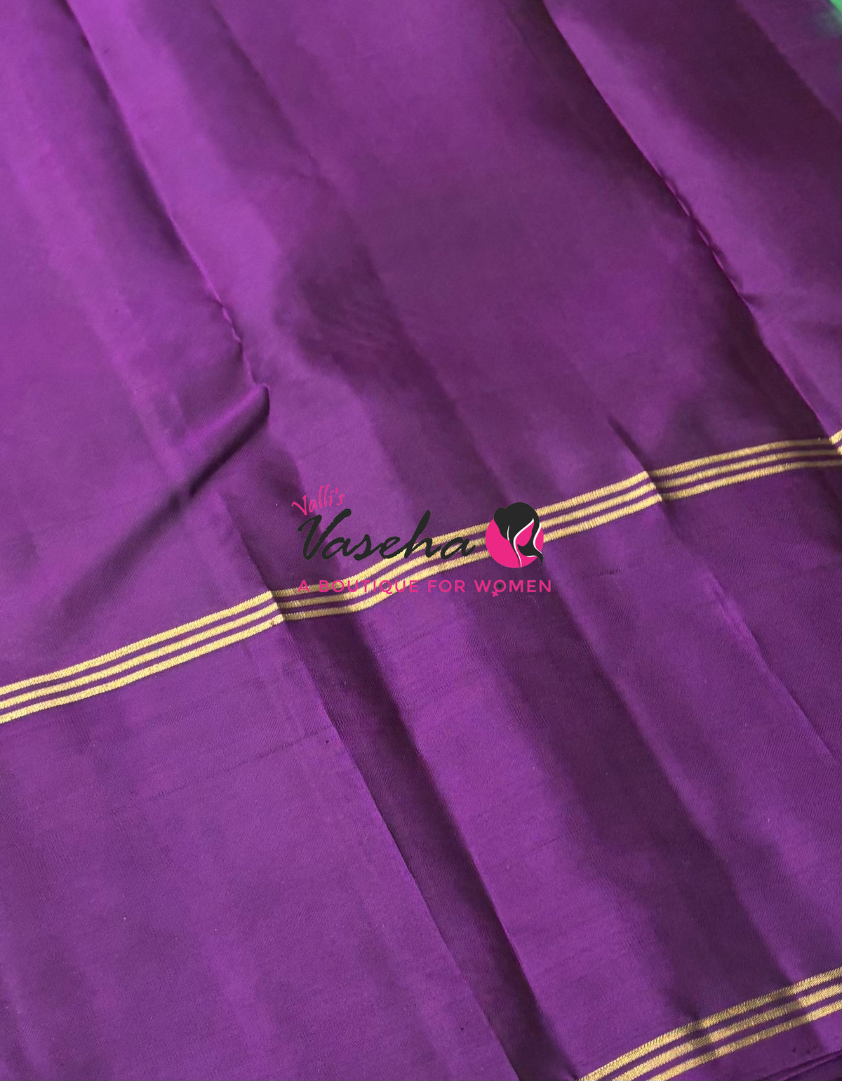 Half Mix - Pure Soft Silk Saree - Long Retta Petta Border with Butta - VVPSS105