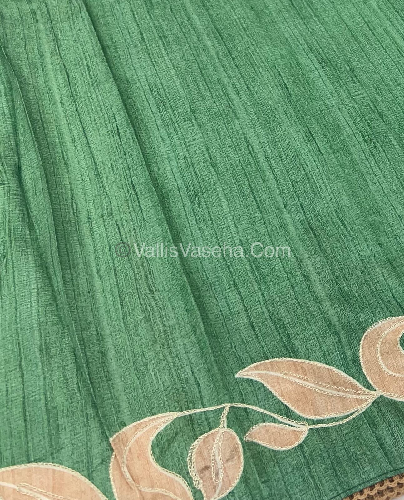 Semi Raw Silk with embroidery work - VVSRS001