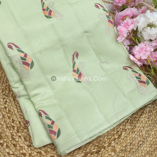 Butter Silk - Light pastel Green & Purple Combo - VVBS002