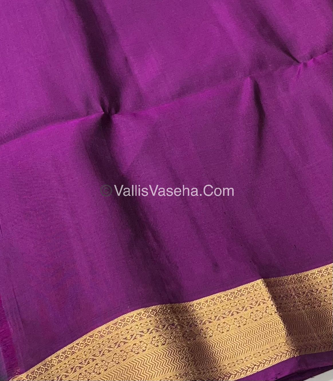 Pure Soft Silk Saree - Mustard & Purple Combo - VVPSS048