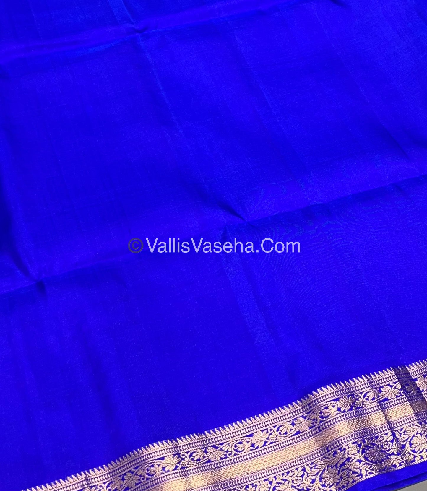 Pure Soft Silk Saree - Blue To Blue - Velum & Mayilum - Kanchi Border - VVPSS015
