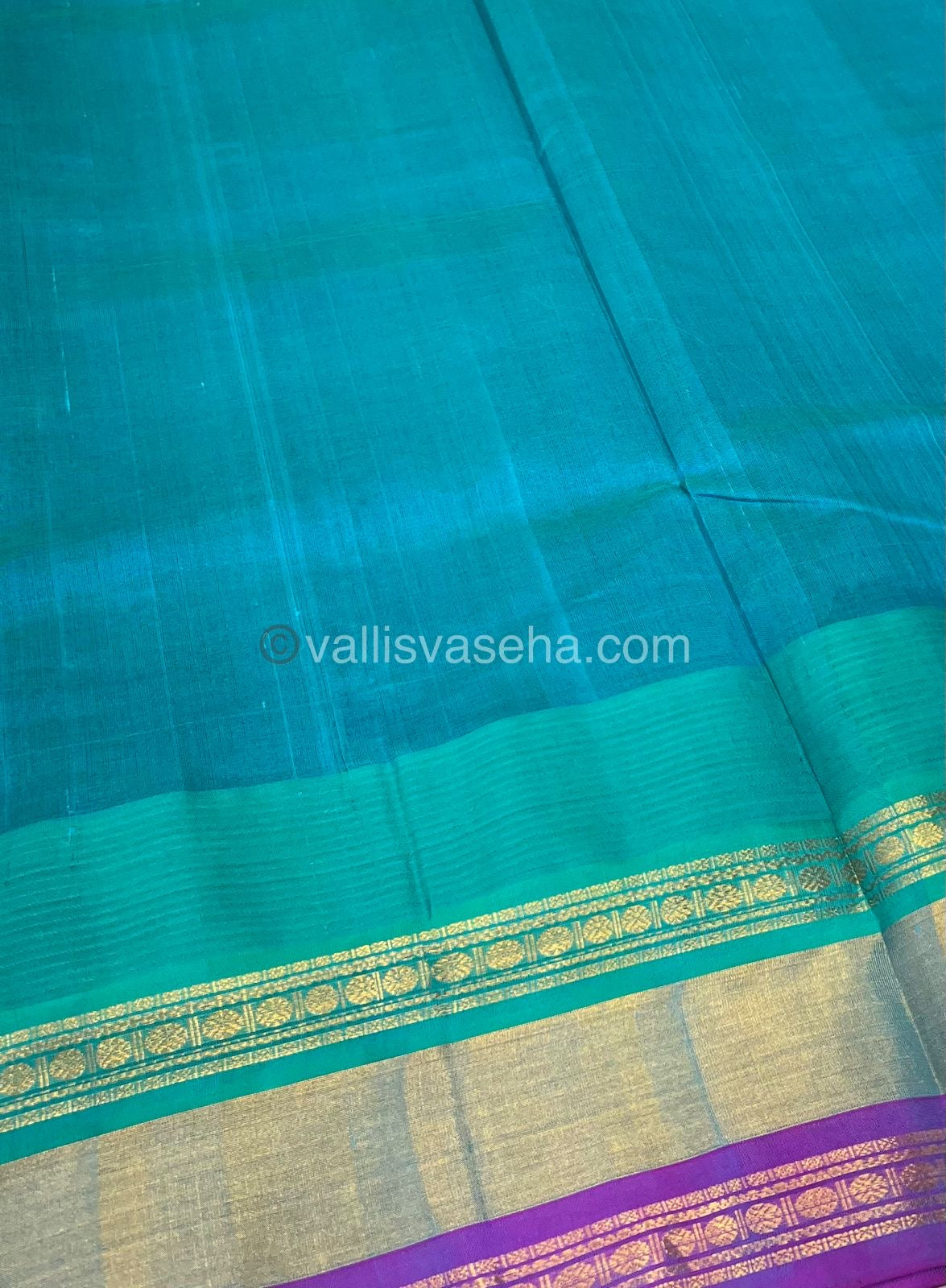 Pure Korvai Silk Cotton With Retta Petta Ganga Jamuna Border - VVKSC011