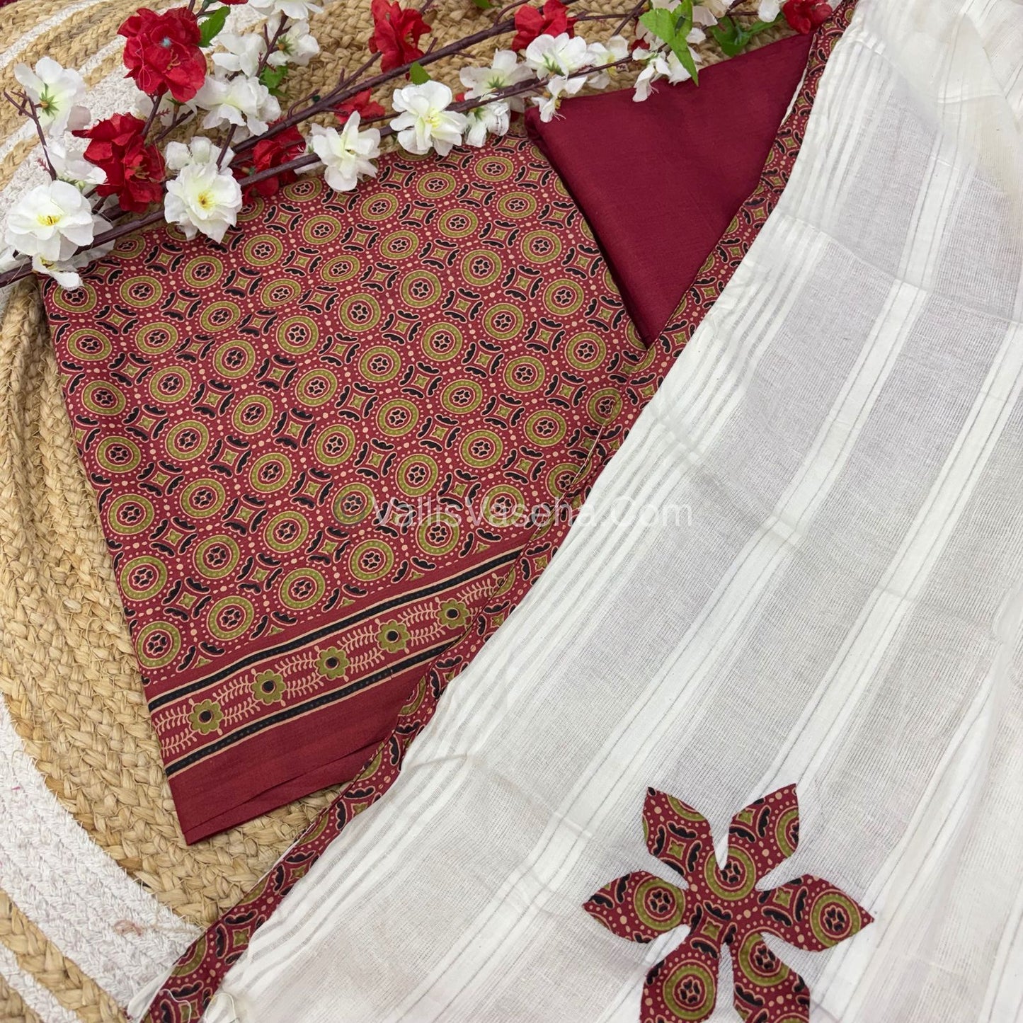 15% less - Offer Unstitched Material Ajrakh Material - VVDUM004