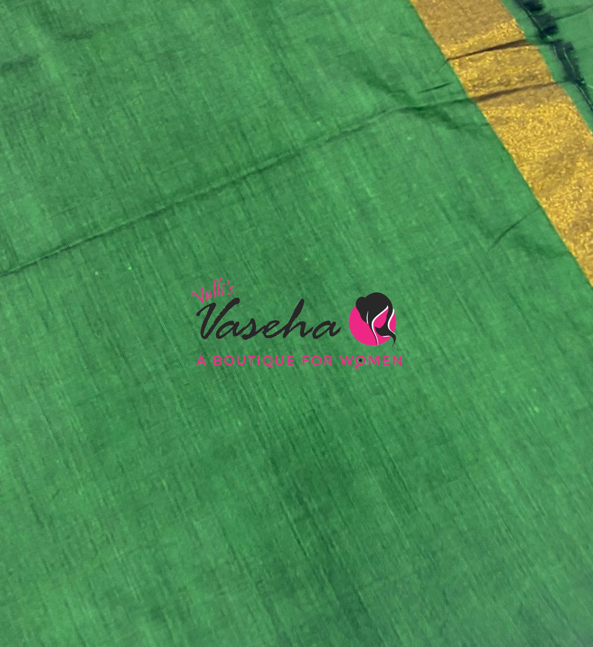 Handloom Cotton Sarees - Green Shade - VVKC001