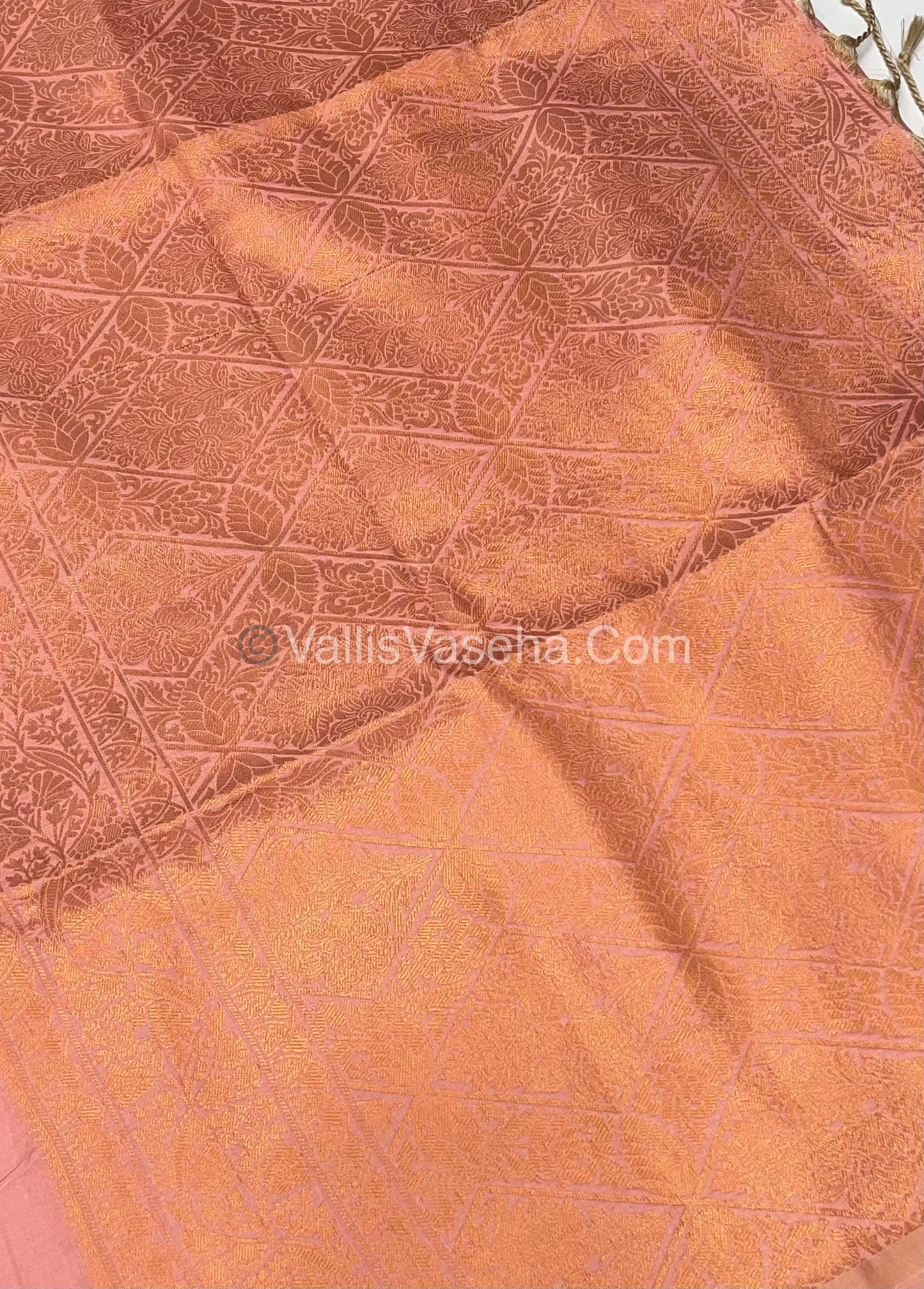 Semi Soft Silk - Border less - Light Peachish Cream Shade -VVSSS007