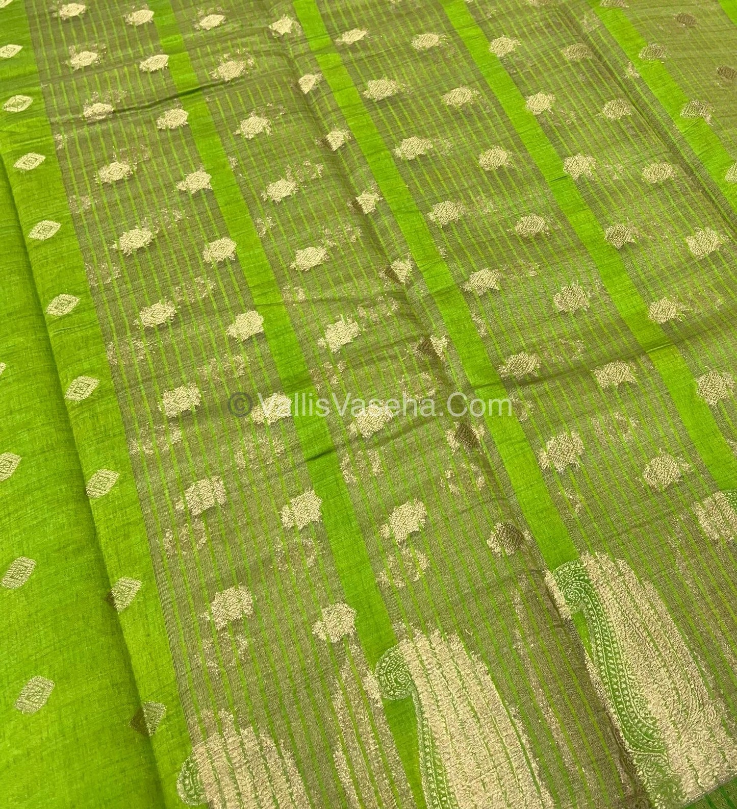 Semi Tussar Silk Saree - Light Green shade - VVSTS010