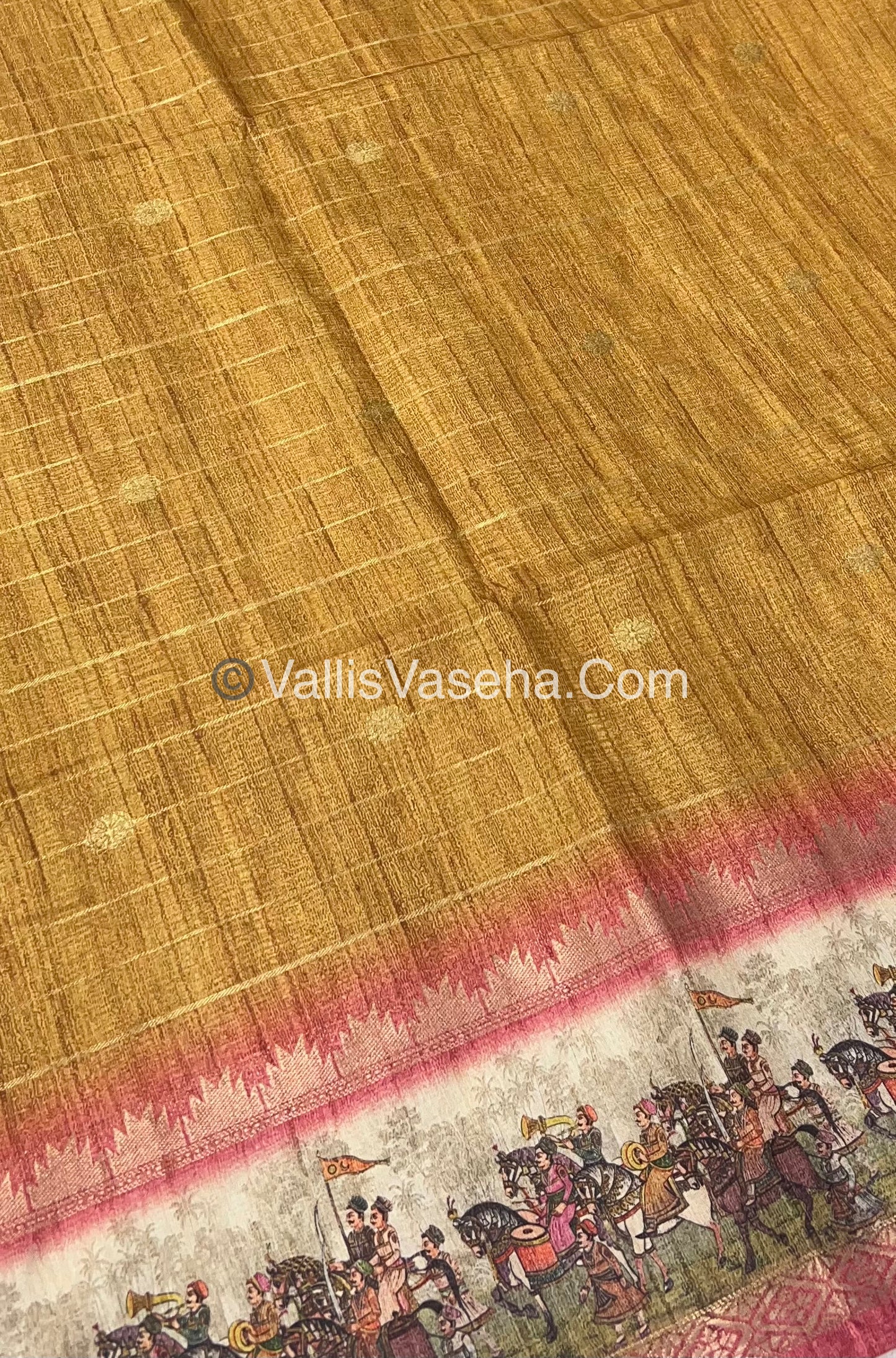 Semi Chanderi Saree - checks pattern - VVSCS004
