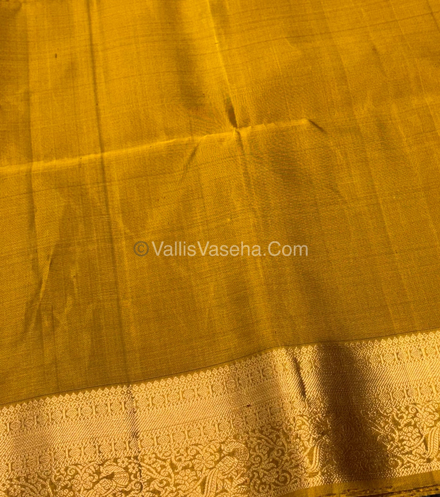 Pure Soft Silk Saree - Kanchi Border - Purple & Mustard Yellow Combo - VVPSS046