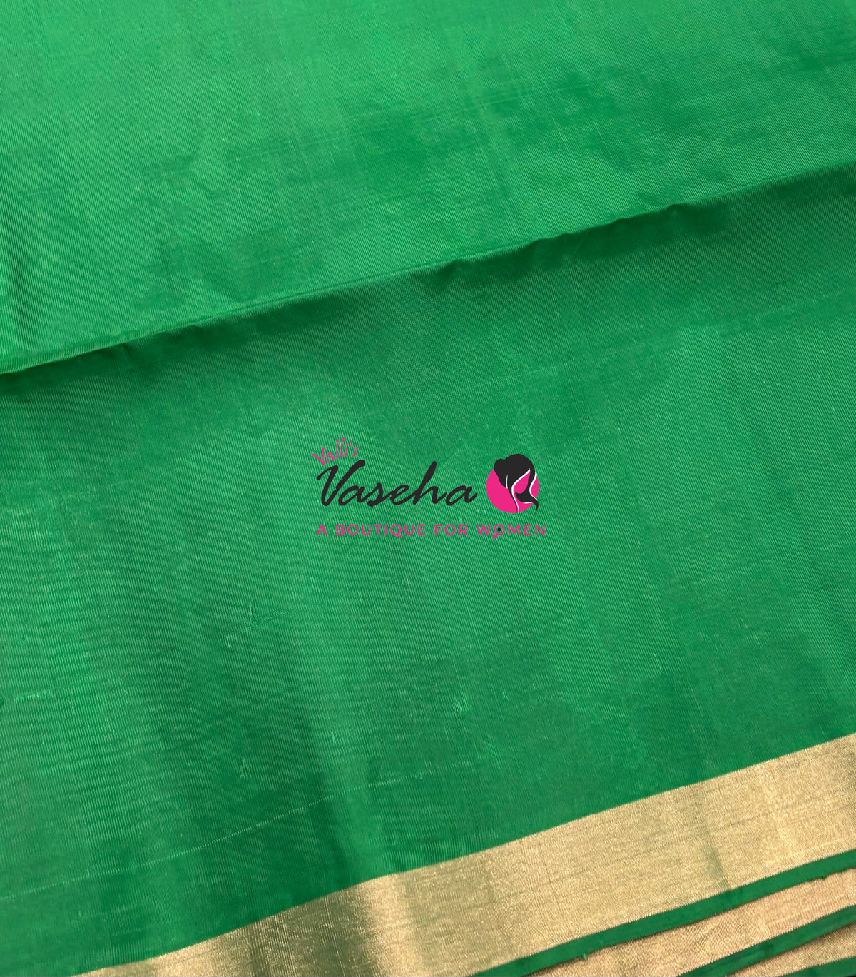 Half Mix - Pure Soft Silk Saree - Meenakari Style Butta - Green With Green - VVPSS148