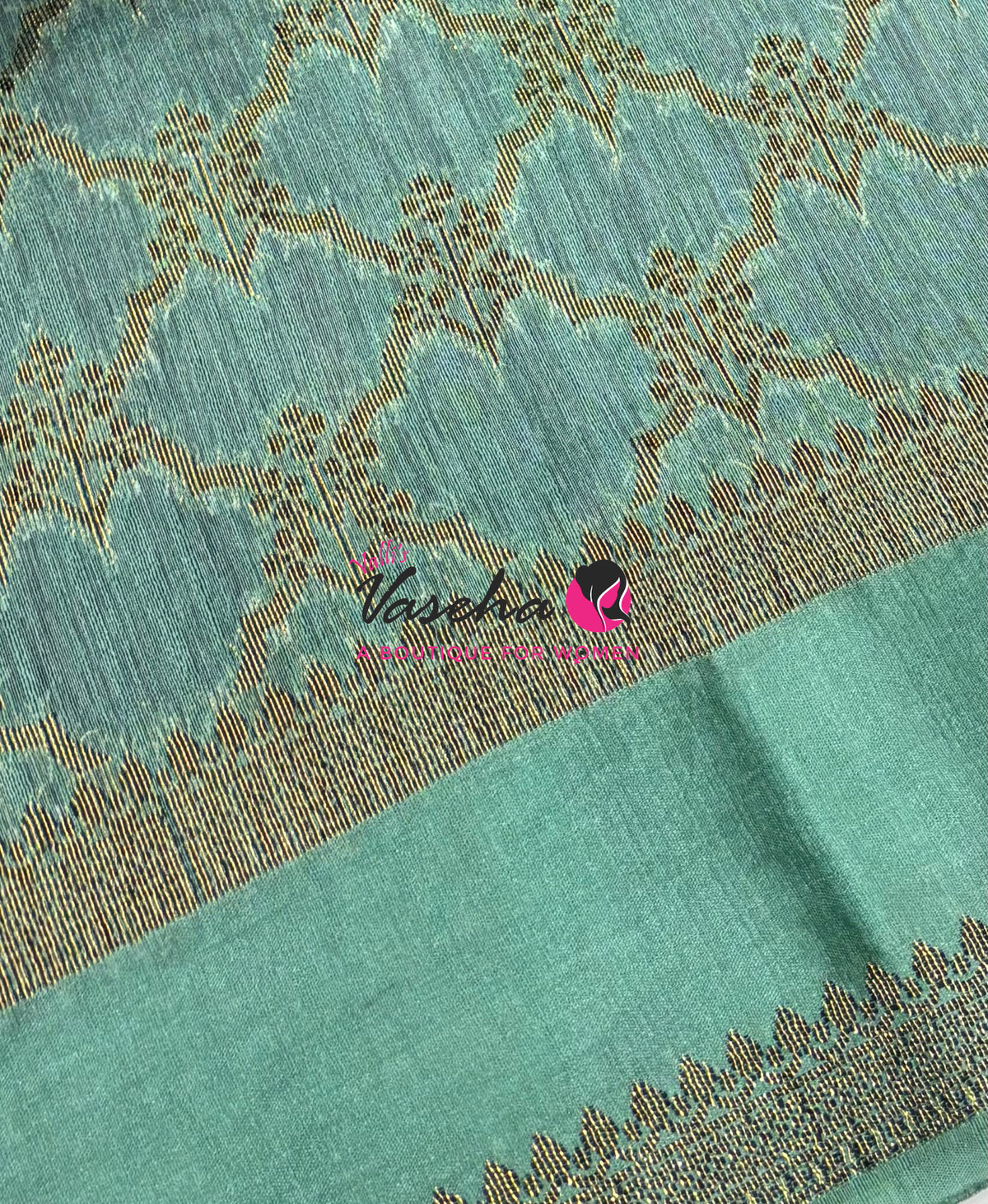 Linen Jute Silk Saree - Navy Blue With Blue Shade - VVLJS001