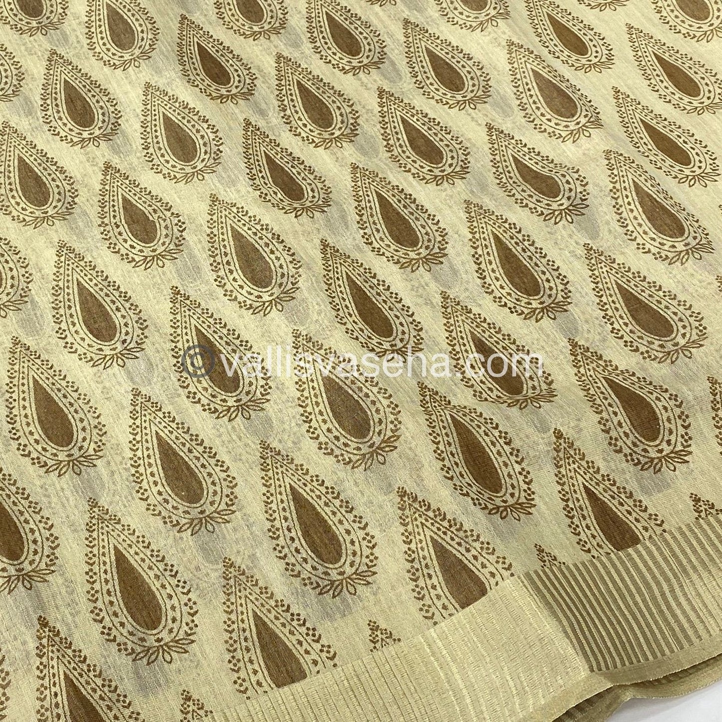 Semi Tussar Silk - Cream Shade - VVSTS006