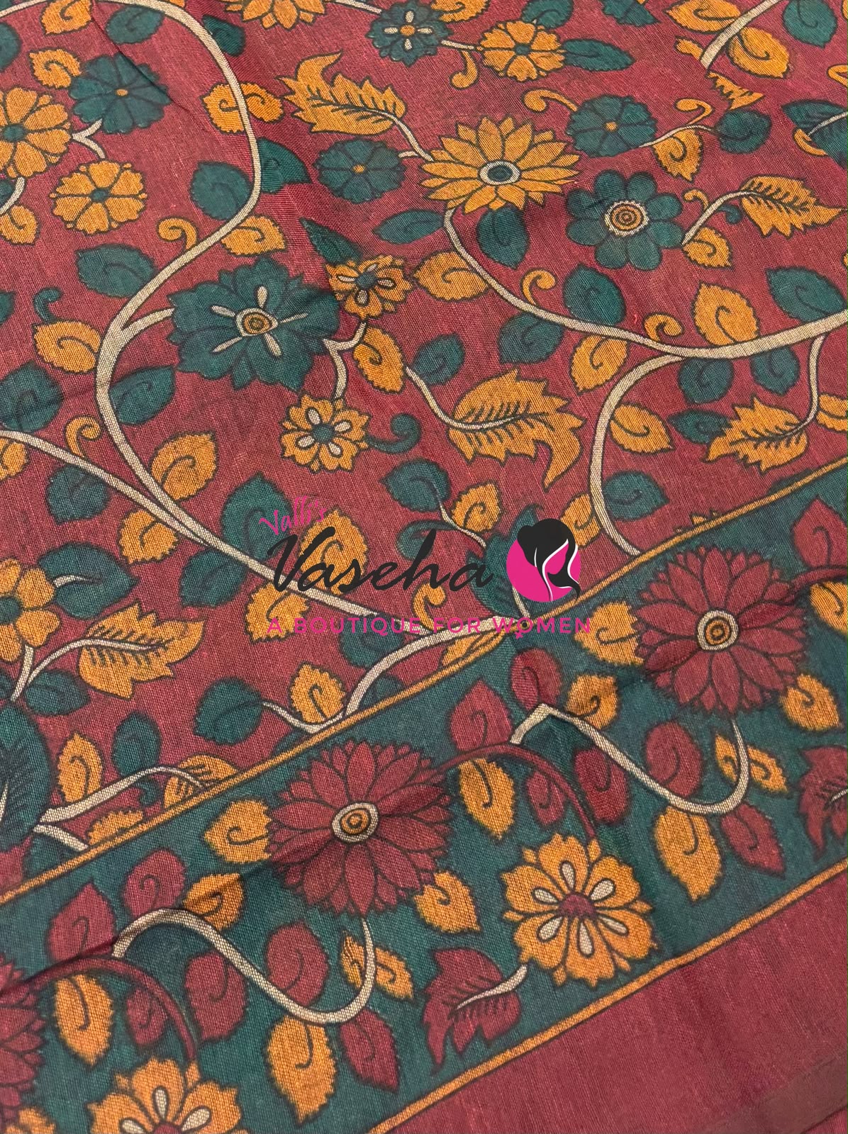 Handloom Cotton Sarees with Kalamkari Blouse - VVKCK004