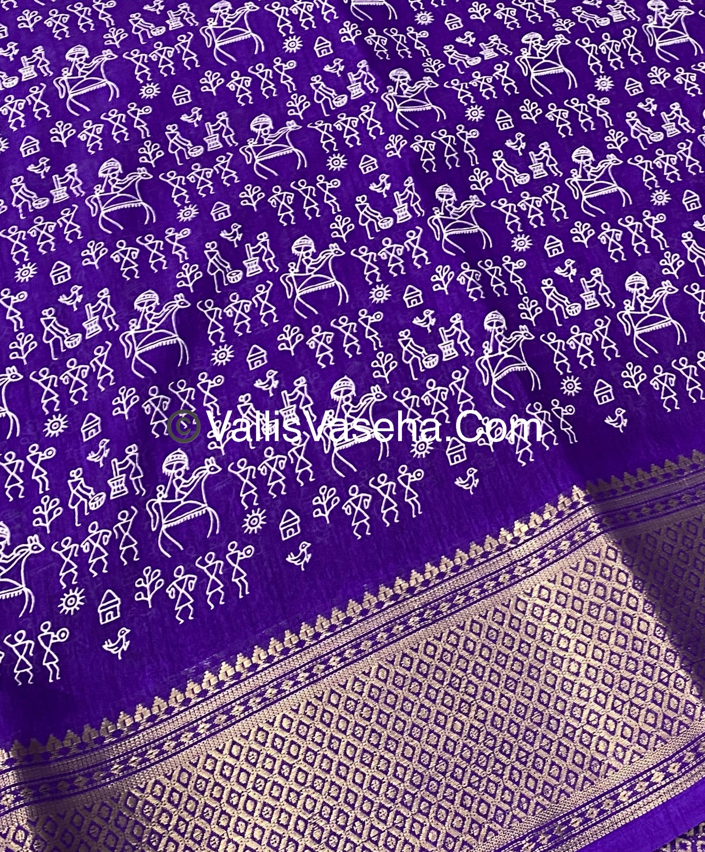 Semi Binny Silk - Varli Design - VVSBS003 - Purple Shade
