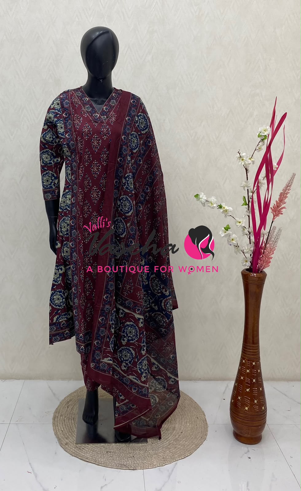 Ready Made | Anarkali Set |Salwar, Kameez & Duppatta(3pc)|Cotton |VVRMS037