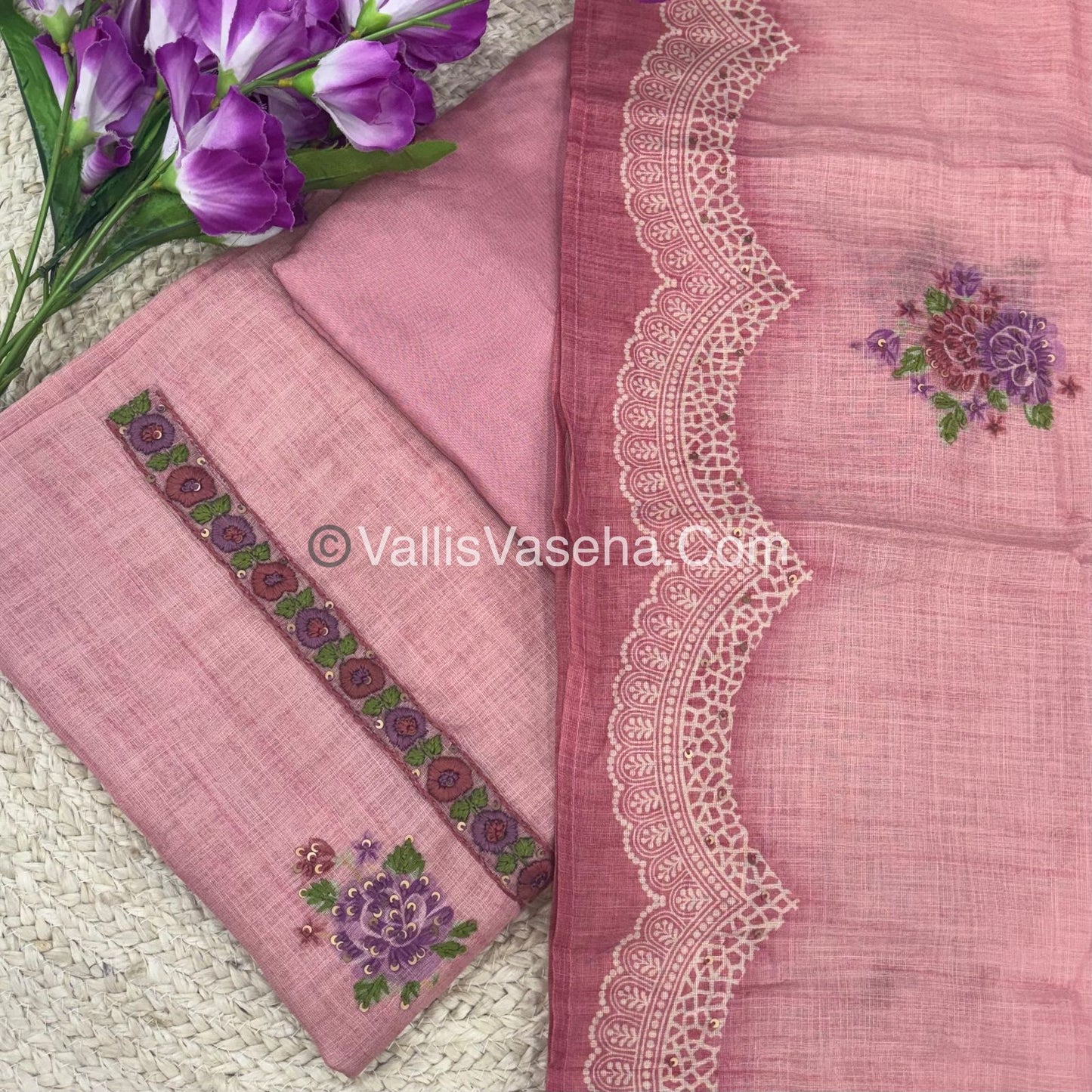 Tissue Linen Salwar Material | VVUSM017