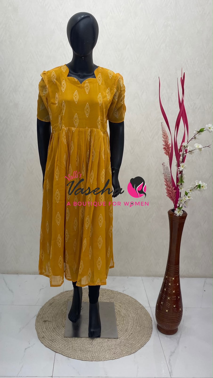 Ready Made - Georgette - Maxi - Yellow Colour - VVRMG001