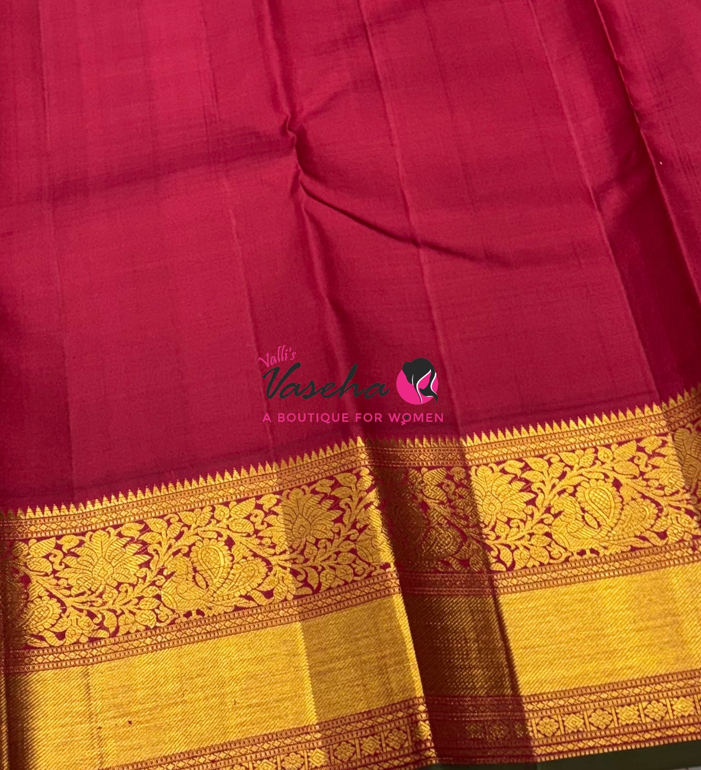 Pure Vintage Korvai Kanchipuram Silk Saree - Chikku & Maroon Combo - VVPS038