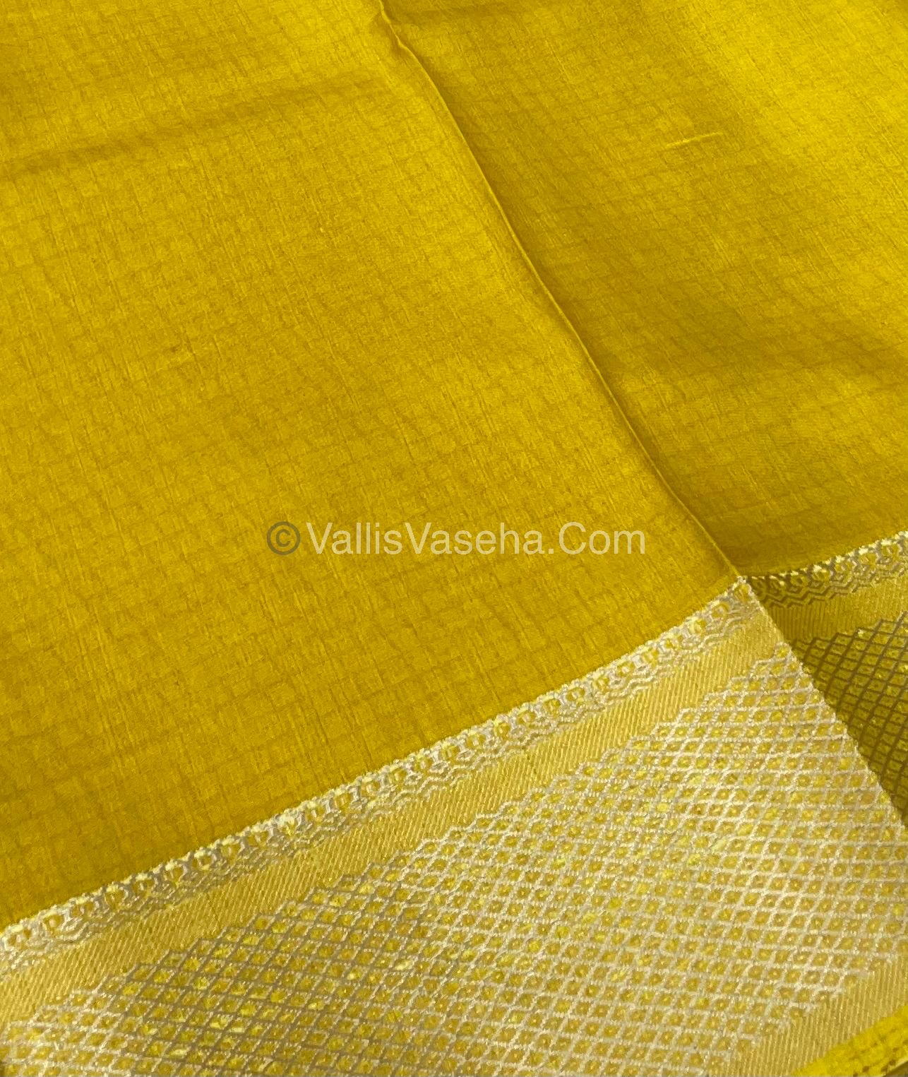 Semi Binny Silk - Floral Design - VVSBS003 - Purple with Yellow Shade