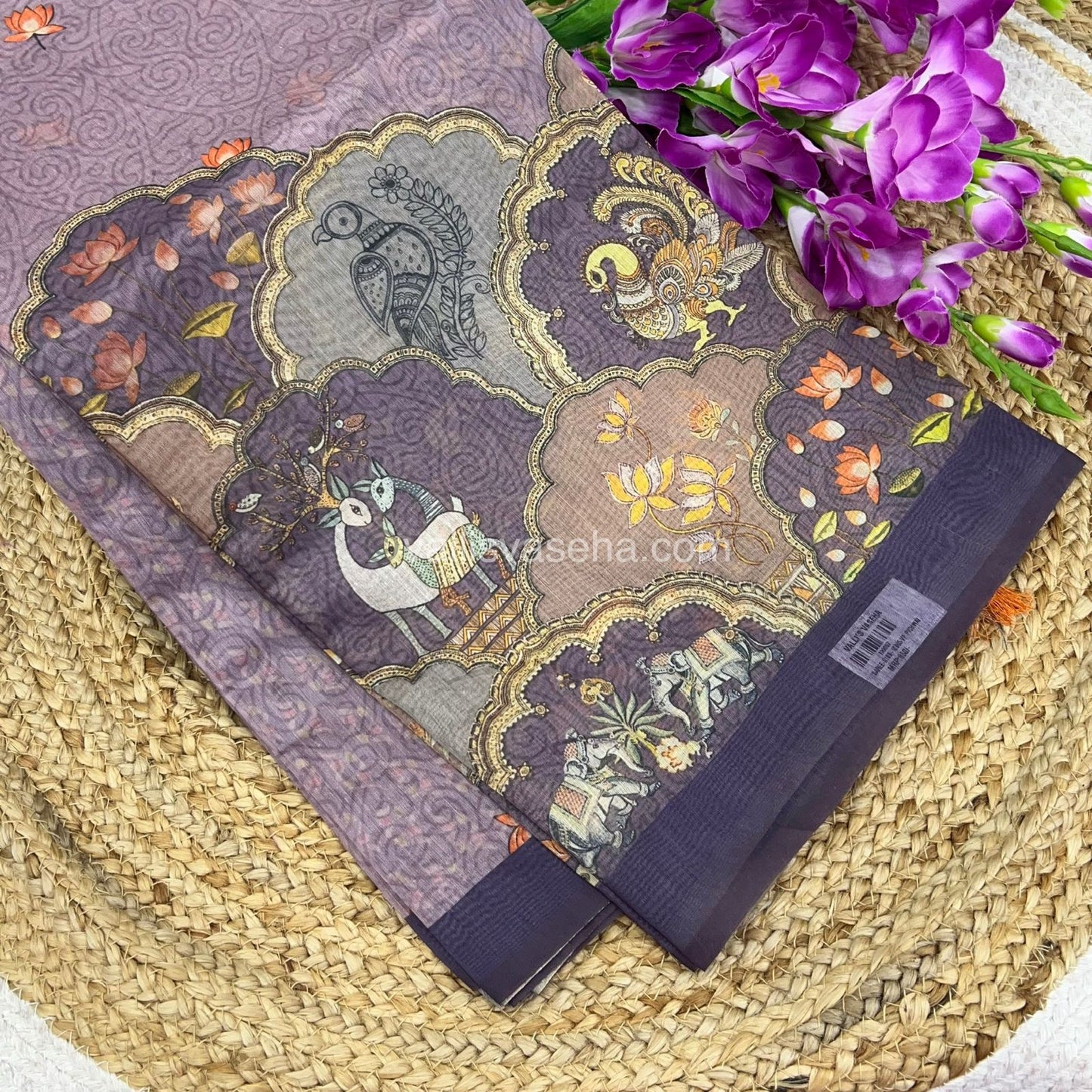 Semi Chanderi Saree - Digital Printed - VVSCD001