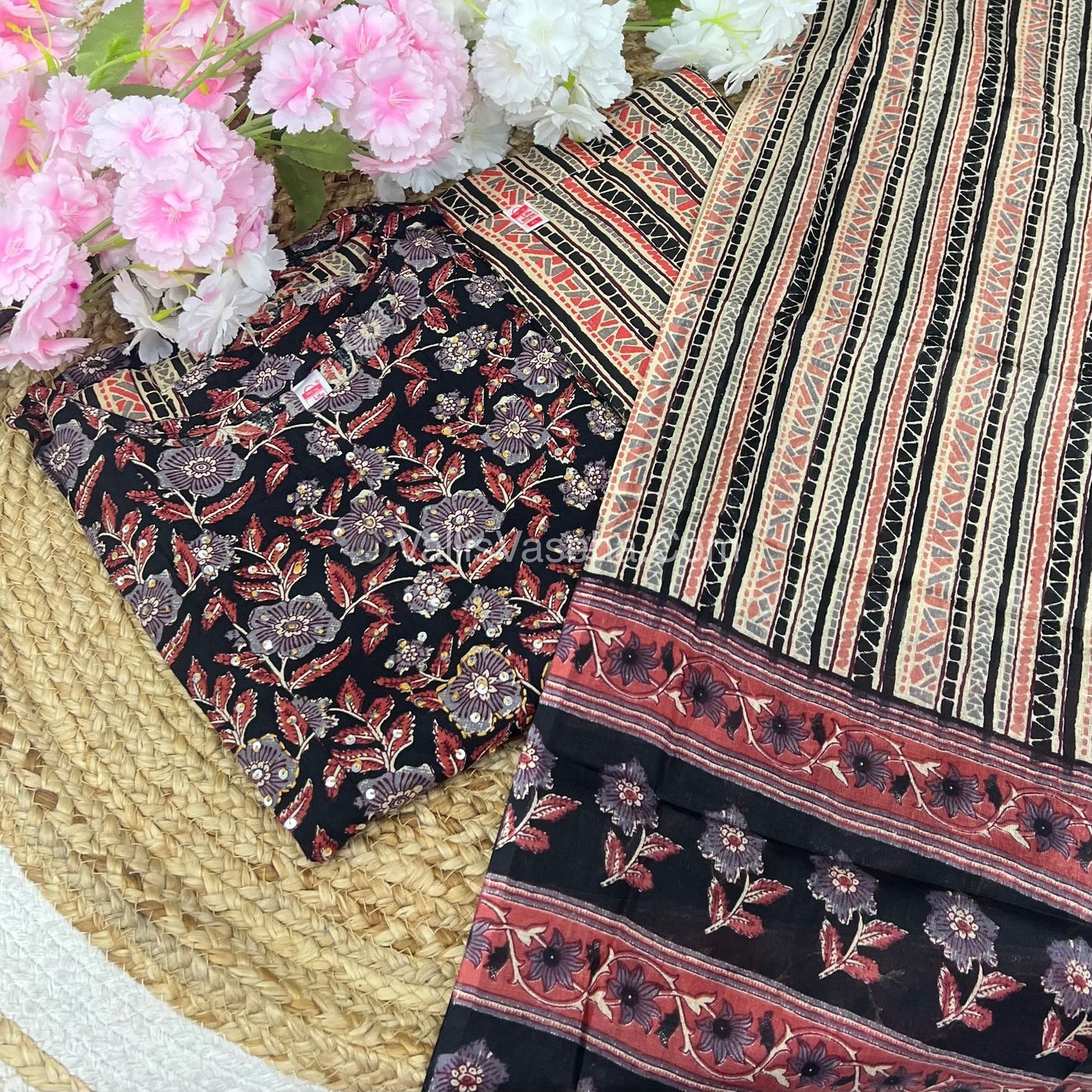Ready Made - Anarkali - Salwar, Kameez & Duppatta(3pc)- Printed Cotton - VVAS005